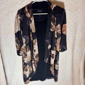 Enfocus Studio Metallic Floral Jacket Dress - Size 10 - Mock 2-Piece